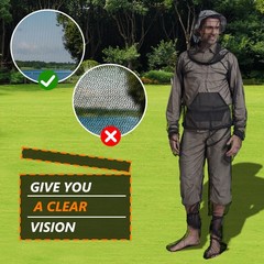 Unisex Mosquito Suit Anti Bug Breathable Net Mesh Jacket & Pants Outdoor Protect