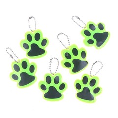 10Pcs Paw Reflective Keychain Night Safety Double-sided Reflective Bag Pendant