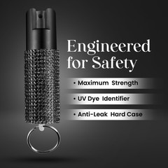 Gizmo Corner Rhinestone 16ft Range UV Dye Pepper Spray Keychain for Safety