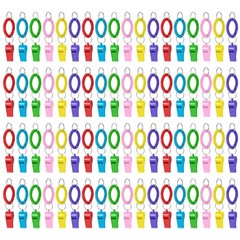 72 Pcs Sport Whistle with Bracelet, 6 Colors Loud Plastic Whistles with Stret…