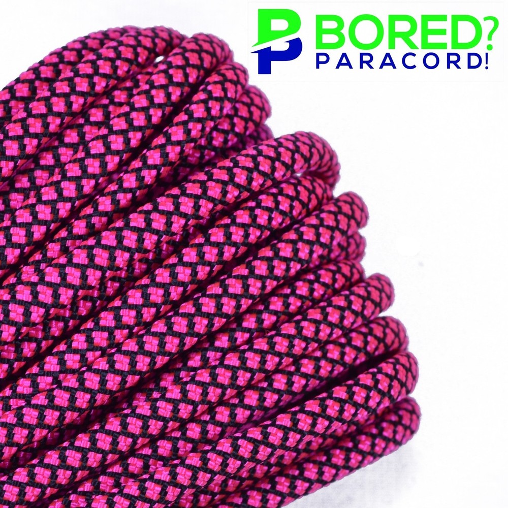 Neon Pink Diamonds – 50 FT – 550 Paracord Rope 7 strand Parachute Cord