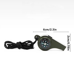1pc High Decibel Emergency Rescue Whistle with Compass Thermometer Keychain