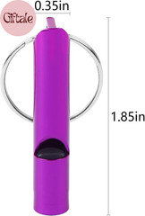 6 Pcs Emergency Whistle with Key Chain, Aluminum Extra Loud Safety Survival Whis