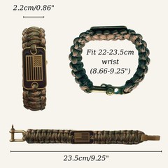 VAYOBOO Paracord Bracelet – Tactical Survival for Adjustable, Bronze