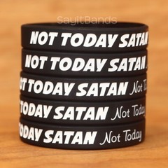 Set of Not Today Satan Bracelets – High Quality Silicone Wristbands