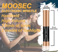 Electronic Whistle with LED Flashlight – Rechargeable Handheld Whistle, Adjus…