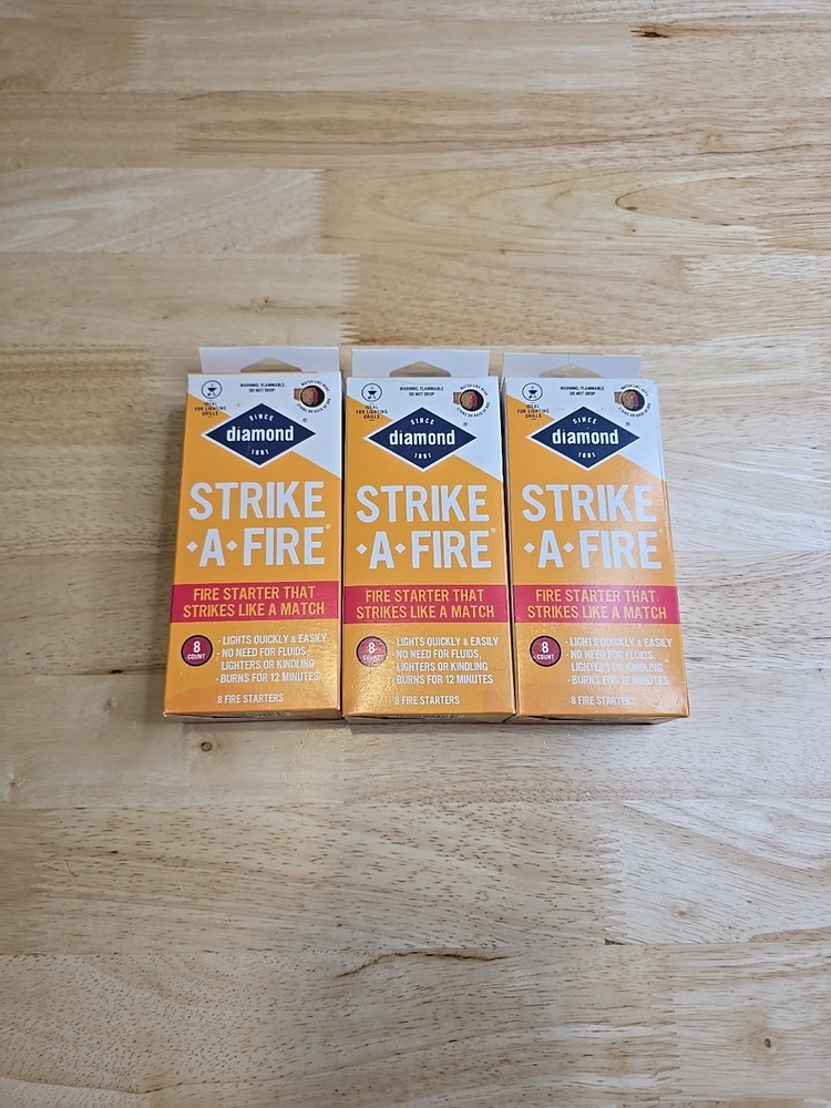 3 Diamond Strike-A-Fire Indoor/ Outdoor Strikes Like A Match Fire-starters USA