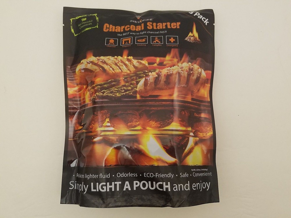 Lot of (30) Fire Satrter Pouches Charcoal Light A Pouch Replaces Lighter Fluid