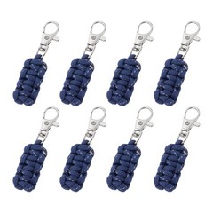 Reflective Paracord Zipper Pull, 80 mm Length for Backpacks (8 Pack, Navy Blue)