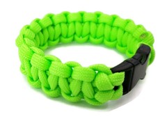 Paracord Bracelet 550 Black Tactical 3/8″ Buckle (Neon Green) Hand Made