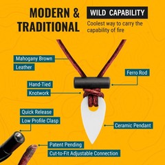 Wazoo – Starter Made In Usa Pendant Tool On Leather Cord Survival