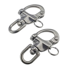 2 PCS 23/4 Inch Swivel Eye Snap Shackle Quick Release Bail Rigging Boat