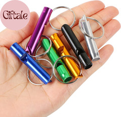 6 Pcs Emergency Whistle with Key Chain, Aluminum Extra Loud Safety Survival Whis