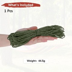 1PCS 2 mm 66FT Reflective Guyline Camping Paracord 3 Strands, Dark Green