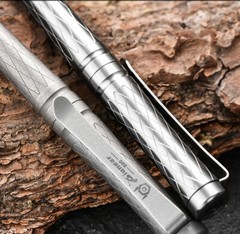 Titan Alloy Pen 4.7″ Ballpoint Pen with Pocket Clip Refillable Compact Size