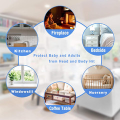 Edge Protector 100% Silicone, Baby Proofing Thin Corners Clear Guards, Pre-Tape