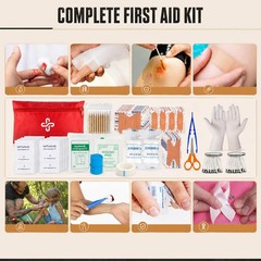 Survival Kit, 250Pcs Gear First Aid Kit with Molle Large, A-Black