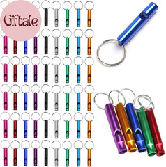 50-200 Pieces Emergency Whistle with Keychain Aluminum Survival Whistle Key Chai