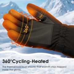 Heated Gloves for Women Men, 7.4V 3000mAh Heated Gloves m…