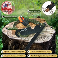 Fire Starter Ferro Rod, 4 Inch Flint and Steel Survival Kit, Flint Fire Starter