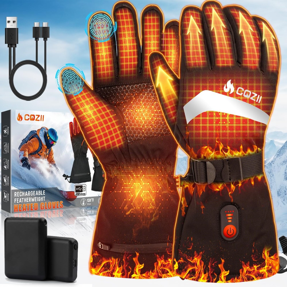 COZII Heated Gloves,7.4V Heated Gloves Men Women, Hand Warmers Rechargeable