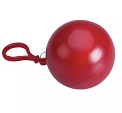 5- EMERGENCY PONCHO Poncho in a Red Plastic Ball With Securement Clip