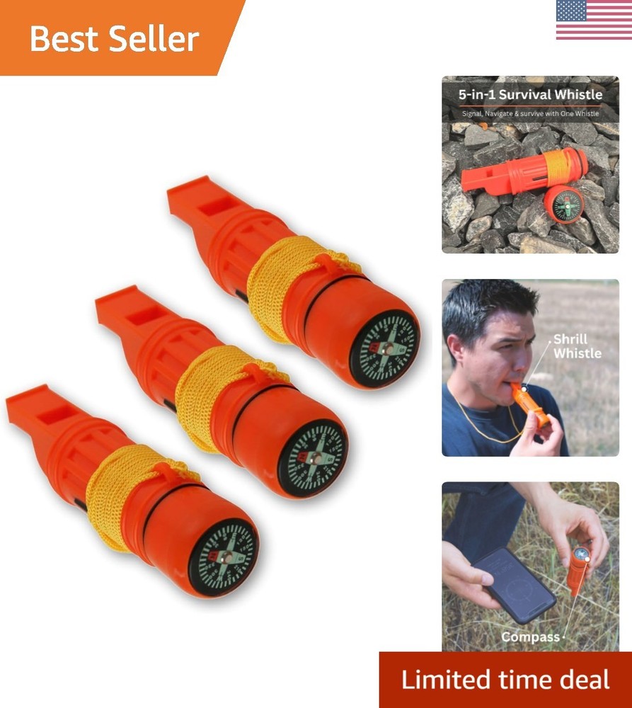 Must-Have 5-in-1 Survival Gear: Whistle, Ferro Rod & More for Camping Adventures