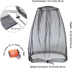 Head Net Hat for Bugs No See Ums, Insects, Gnats, Biting Midges – Spacious Net R