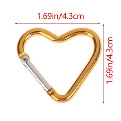 1Pc Heart-shaped Aluminum Alloy Carabiner Key Chain Clip Outdoor Keyring Hook