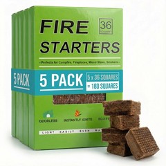 Natural Fire Starter Cubes: Premium Fire Starters Squares – Quick Ignition Od…
