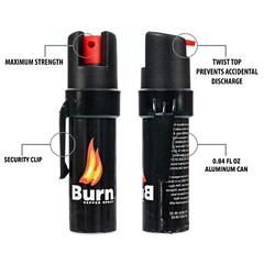 2 Pack Burn Pepper Spray 0.84oz – Self Defense & Personal Safety – Police Grade