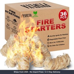 36pcs Compact Fire Starters for Campfire, BBQ & Fireplaces | Quick ignite, long-