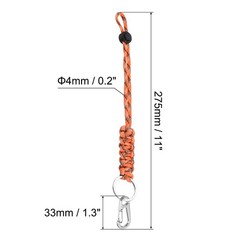 11″ Paracord KeyChain with Clasps Adjustable Braided Lanyard Camo Orange