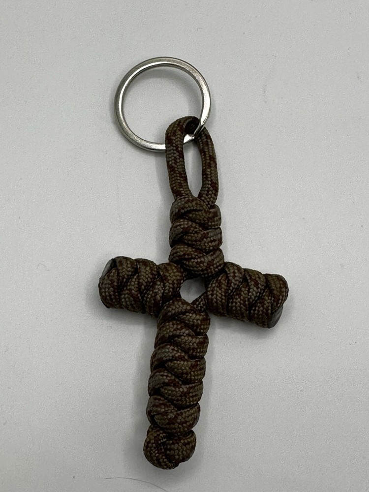 Handmade 3” Cross Paracord Keychain