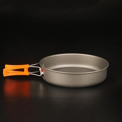 NonStick Camping Frying Pan with Easy Carry Mesh Bag and Foldable Handle