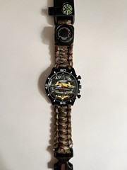 Mens Camping Survival Compass Watch Paracord Camping Watch New Emak Quartz