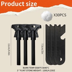 3PCS Magnesium Fire Starter with Striker, High Temp Magnesium Rod, Ferro Rod …