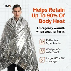 PREPARED4X Mylar Blankets 8-Pack Waterproof Rip-Resistant Emergency Outdoor