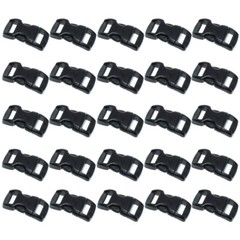 100 Black 3/8″ Buckles for Paracord Bracelets Side Release Buckles USA Seller