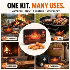 28 Pack Fire Plugs Fire Starters, Waterproof Portable Fire Starters with 5+ M…
