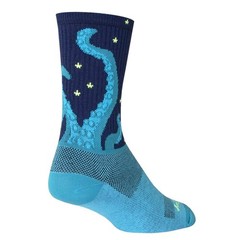SockGuy, Men’s Crew Cuff Socks – Large/X-Large, Kraken One Size, Blue