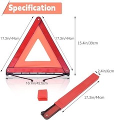 DEDC Warning Triangle, Foldable Safety Triangle, Triple Warning Kit, 3 Pack