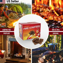 Fire Starter Squares 64 – Starters for Fireplace,Chimney,BBQ Brown-64
