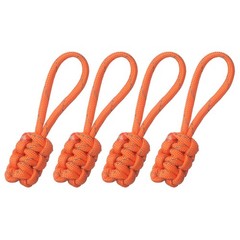 4Pcs Reflective Paracord Zipper Pull, 85 mm Length for Backpacks, Orange
