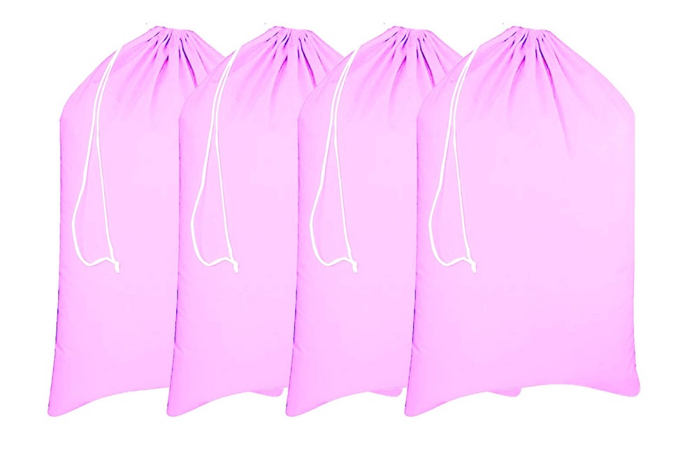 Urban Villa Laundry Bag Canvas|Dirty Clothes Travel 4 Pack, Pink
