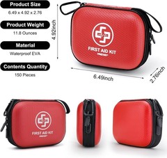 150 PCS First Aid Kit Waterproof Survival Equipment for Camping, Hiking, Fishing
