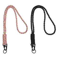 2 Pcs Paracord Lanyard, Neck Lanyard for Keys, Yellow/Black