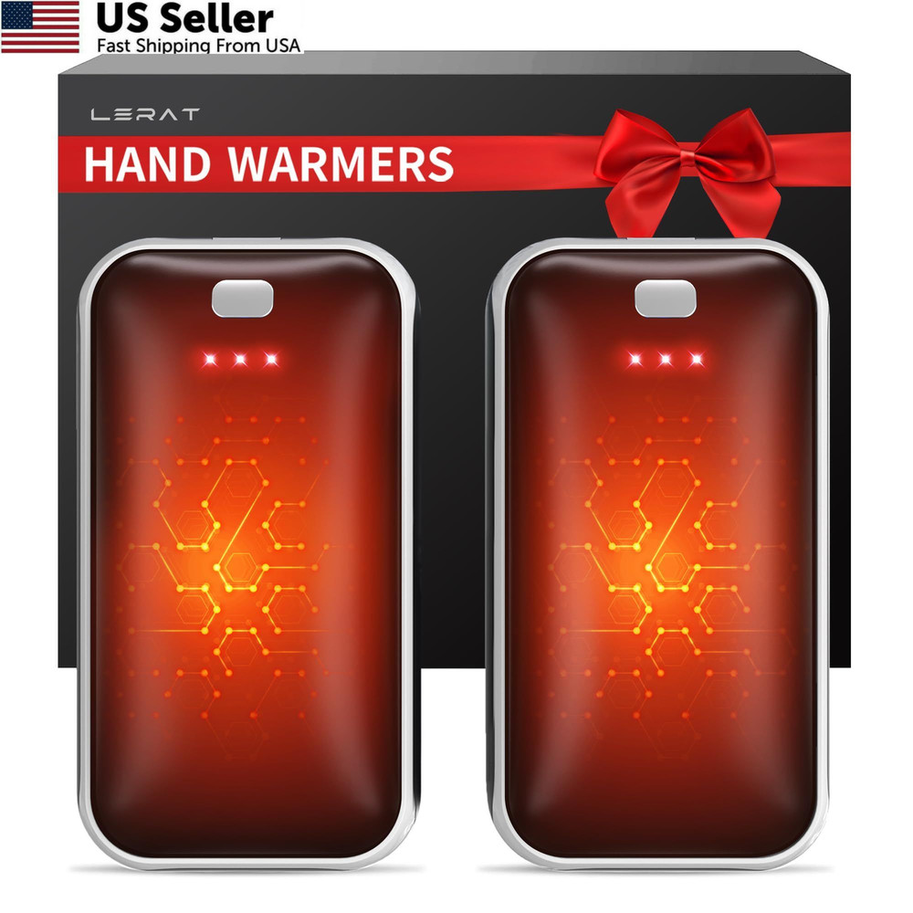 Lerat Hand Warmers 0.59″ Ultra-Slim (Pack of 2), 2 Pack Black White