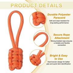 8Pcs Reflective Paracord Zipper Pull, 85 mm Length&Orange&Shiny Green