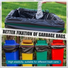 Riakrum 6 Pieces Trash Can Rubber Bands, Red, Green, Black, Blue, Brown
